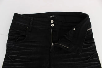 Black Cotton Slouchy Slims Fit Jeans Costume National