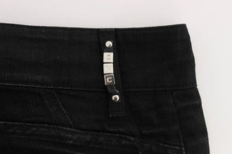 Black Cotton Slouchy Slims Fit Jeans Costume National