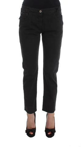 Black Cotton Capri Cropped Denim Jeans Costume National