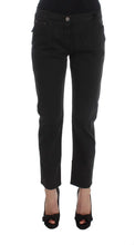 Black Cotton Capri Cropped Denim Jeans Costume National
