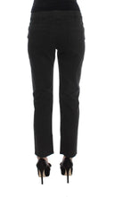 Black Cotton Capri Cropped Denim Jeans Costume National