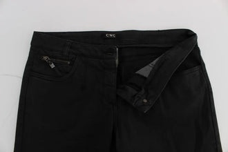 Black Cotton Capri Cropped Denim Jeans Costume National