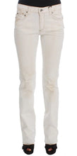 White Cotton Slim Fit Bootcut Jeans Costume National