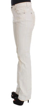 White Cotton Slim Fit Bootcut Jeans Costume National