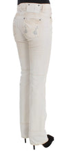 White Cotton Slim Fit Bootcut Jeans Costume National