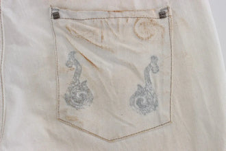 White Cotton Slim Fit Bootcut Jeans Costume National