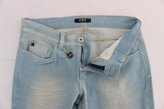 Blue Cotton Blend Super Slim Fit Jeans Costume National