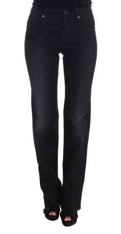 Blue Cotton Blend Slim Fit Bootcut Jeans Ermanno Scervino