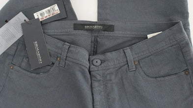 Blue Cotton Blend Slim Fit Bootcut Jeans Ermanno Scervino