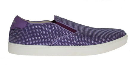 Purple Strass Canvas Logo Sneakers Dolce & Gabbana