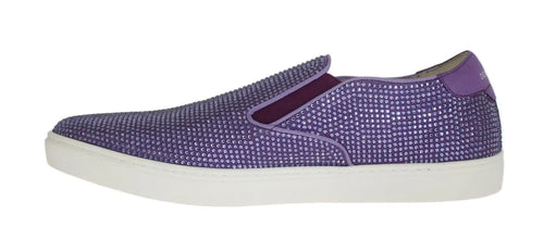 Purple Strass Canvas Logo Sneakers Dolce & Gabbana
