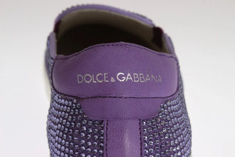 Purple Strass Canvas Logo Sneakers Dolce & Gabbana