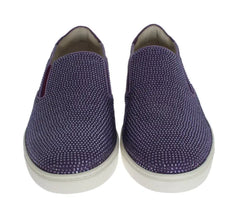 Purple Strass Canvas Logo Sneakers Dolce & Gabbana
