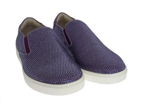 Purple Strass Canvas Logo Sneakers Dolce & Gabbana