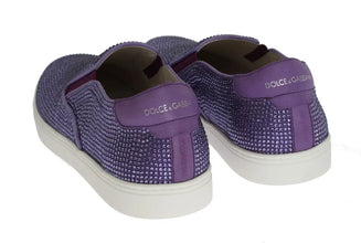 Purple Strass Canvas Logo Sneakers Dolce & Gabbana