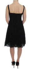 Black Floral Lace Shift Knee Length Dress Dolce & Gabbana