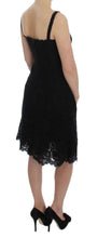 Black Floral Lace Shift Knee Length Dress Dolce & Gabbana