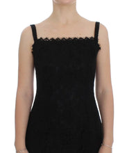 Black Floral Lace Shift Knee Length Dress Dolce & Gabbana