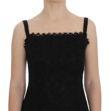 Black Floral Lace Shift Knee Length Dress Dolce & Gabbana