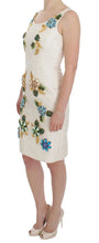White Brocade Crystal Sheath Dress Dolce & Gabbana