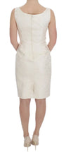 White Brocade Crystal Sheath Dress Dolce & Gabbana