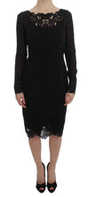 Black Silk Stretch Sheath Dress Dolce & Gabbana