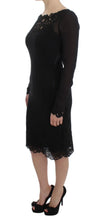 Black Silk Stretch Sheath Dress Dolce & Gabbana