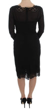 Black Silk Stretch Sheath Dress Dolce & Gabbana