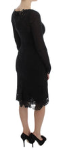 Black Silk Stretch Sheath Dress Dolce & Gabbana