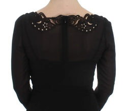 Black Silk Stretch Sheath Dress Dolce & Gabbana