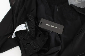 Black Silk Stretch Sheath Dress Dolce & Gabbana