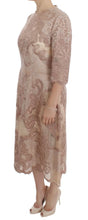 Pink Silk Lace Ricamo Shift Gown Dress Dolce & Gabbana