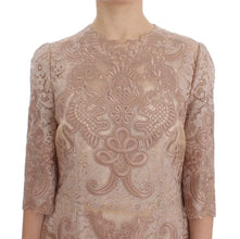 Pink Silk Lace Ricamo Shift Gown Dress Dolce & Gabbana