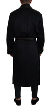 Black 100% Silk Robe Coat Wrap  Jacket Dolce & Gabbana