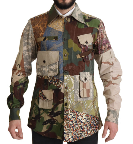 Multicolor Button Down Patchwork Shirt Dolce & Gabbana