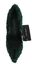 Green Xiangao Lamb Fur Leather Pumps Dolce & Gabbana