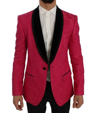 Pink Floral Brocade Slim Blazer Jacket Dolce & Gabbana