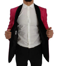Pink Floral Brocade Slim Blazer Jacket Dolce & Gabbana