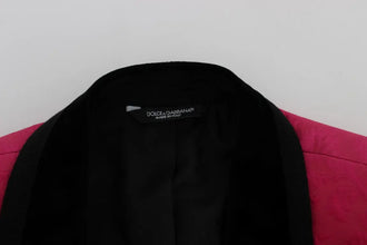 Pink Floral Brocade Slim Blazer Jacket Dolce & Gabbana
