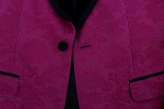 Pink Floral Brocade Slim Blazer Jacket Dolce & Gabbana