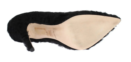 Black Xiangao Lamb Fur Leather Pumps Dolce & Gabbana