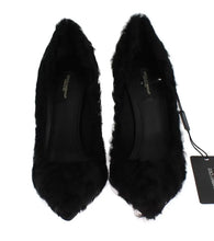 Black Xiangao Lamb Fur Leather Pumps Dolce & Gabbana