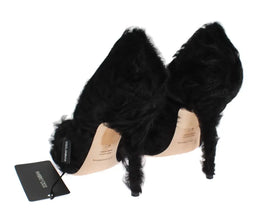 Black Xiangao Lamb Fur Leather Pumps Dolce & Gabbana