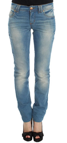 Blue Wash Cotton Blend Slim Fit Jeans John Galliano