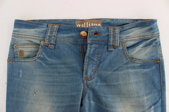 Blue Wash Cotton Blend Slim Fit Jeans John Galliano