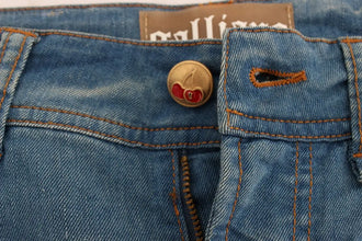 Blue Wash Cotton Blend Slim Fit Jeans John Galliano