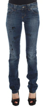 Blue Wash Cotton Blend Slim Fit Bootcut Jeans John Galliano
