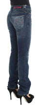 Blue Wash Cotton Blend Slim Fit Bootcut Jeans John Galliano