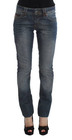 Blue Wash Cotton Blend Slim Fit Jeans John Galliano