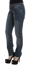 Blue Wash Cotton Blend Slim Fit Jeans John Galliano